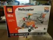 Assembly Alloy Toys Model HELICOPTER Kit 262 Pieces Totally Cool Toys NIB