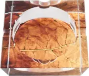 Tobacco Leaf Print Crystal Cigar Ashtray, for 4 Cigars, 3D Leaf Design
