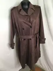 AUTOGRAPH CHOCOLATE SUEDE TRENCH COAT SZ 24-NEW IN!! ROMANTIC & WARM RRP $180