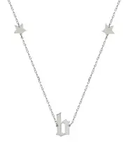Jane Basch Silver Initial Necklace (A-Z)
