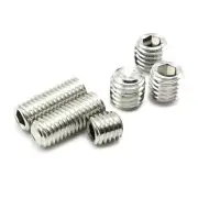 30 Pcs M5x35mm Metric 304 Stainless Steel Hex Socket Set Flat Point Grub Scre...