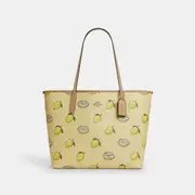City Tote Bag With Lemon Print
