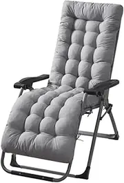 Patio Chaise Lounger Cushion, Lounge Chair Recliners Chair Cushions with 6 Ties,Thick Padded Swing Bench Cushion，61x18.89x3.14in (Grey)