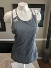 Adidas Women's Utility Singlet Climacool Running Tank Top Gray/ Blue XS, XL