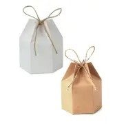 50Pcs Xmas Candy Gift Box Bag Pillow Favor Kraft Paper Gift Favour Wedding Party - White