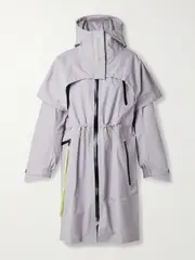 [adidas by Stella McCartney] adidas by Stella McCartney - Truenature Rain.rdy Recycled-shell Hooded Jacket - Gray - large large Gray