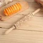 Dough Rolling Pin Durable Engraved Practical Delicate Baking Roller Textured
