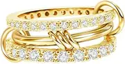 Verfimaci 18K Gold Plated Stackable Rings for Women,Dainty Multi-Link Rings,Chunky Stackable Cubic Zirconia Rings Set Non Tarnish Women Jewelry