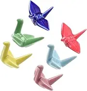 UTHCLO 6pcs Paper Crane Ceramic Chopsticks Holder Elegant Utensil Rest for Spoons Forks Knives for Dining Table Organization Stylish Kitchen Accessory