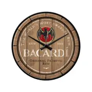 Nostalgic-Art Wall Clock Bacardi Wood Barrel