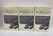 3 Bars Yardley London Activated Charcoal Moisturizing Bath Bar Soap 4.25 oz ea.