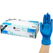 Sofeel Vinyl Powder Free Gloves 4.5g Medium Blue HACCP Grade 100 Box