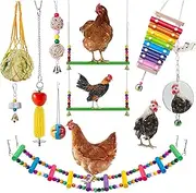 Huhebne for Hens Chicken Xylophone Toy Chicken Bridge Swing Toys Chicken Pecking Toys Chicken Mirror Toys