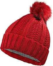 [SYAYA] Womens Winter Hat, Winter Beanies Hats for Women with Pom Pom, Thick Wool Warm Knit Caps Pompom for Cold Weather U-SY-P1H