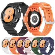 For Samsung Galaxy Watch 5/4 Band + Case Silicone Buckle TPU Watch Band Strap