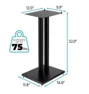 Monolith 32in Steel Speaker Stand w/Adjustable Top Plate and Floor Spikes (Each)