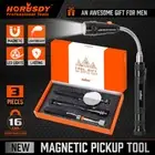 3Pc Magnetic Pick Up Tool Swivel Inspection Mirror Flexible Telescope LED Light