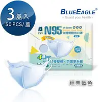 在飛比找大樹健康購物網優惠-【藍鷹牌】N95醫用／3D立體成人口罩／壓條款 藍（50片X