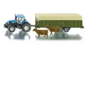 FARMER SIKU 1863 New Holland T7070 Tractor Livestock Trailer 1:87 Diecast Model