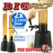 2x BEER TOWER DISPENSER W ICE TUBE JUICE FOUNTAIN PARTY *3.5 LITRE*VB CARLTON Wa