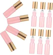 WOONEKY 10 pcs Refillable Essential Oil Roller Bottles Leak Glass Containers for Travel and Daily Use for Storing Perfume Massage Oils and More Capacity