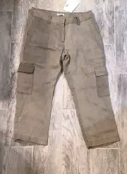 NEW Eileen Fisher Womens Pants Capri Cargos Linen Bottoms 4 Small Breezy