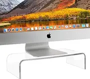 Homeries Acrylic Monitor Stand (3.7 Inches High) | Universal Computer Riser for Home, Office, Business, Desk, Gamers | Multi Media Platform Lift for Laptop, Printer, TV Screen, PC |Extra Storage Space