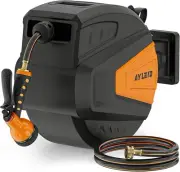 Ayleid Retractable Garden Hose Reel,1/2 in x 100 ft Wall Mounted Hose Reel