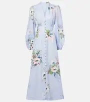[Zimmermann] Zimmermann Everley linen midi dress AU 10 blue
