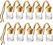 ConStore 10pcs Car Hanging Glass Bottle Empty Pendant Perfume Aromatherapy Bottle Refillable Hanging Diffuser Bottle Air Fresher Ornament Vials