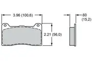 Wilwood PolyMatrix Brake Pad Set with E Compound Suit Narrow Dynalite & Dynapro Radial Mount Series Calipers WB15E-7266K