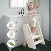 Toddler Step Stool for Bathroom Sink Kids Foldable Toilet Potty Training Stoo...