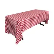 Gingham Tablecloth Red Checkered Table cloth for Parties, Picnics, BBQ, 60”x120"