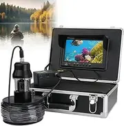 Underwater Fishing Camera with 7 Inch Fish Finder Waterproof Fishing,Fish Finder Camera 1000TVL, LED IP68 Camera with Adjustable 38 LEDs,Fish Finder System Kit for Ice Lake Boat Fishing 50m