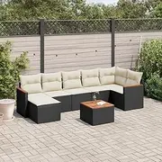 8 Piece Garden Sofa Set, Perfect Outdoor Conversation Seating with Cushions, Patio Furniture, Rattan Table, Chairs for Lawn, Deck & Balcony