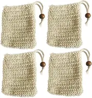 HAPINARY 4pcs Drawstring Soap Storage Bags Foaming Net Bag for Face Washing for Home Travel Facial Net Soap Holder