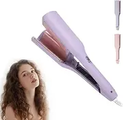 Create Frizz-Free French Curls Effortlessly Iron, French Curls Iron, Create Frizz-Free Effortlessly Curling Irons, Egg-Roll Hairstyle Water V-Shaped, Adjustable Temperature (Purple)