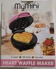 Nostalgia Pink My Mini 5" Non Stick Heart Waffle Maker Love Romance Compact