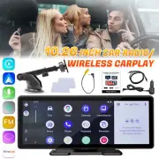 10.26" Wireless CarPlay Screen Stereo Multimedia Player Dash Cam Record forApple