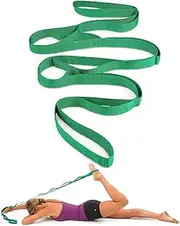 Stretching Strap Yoga Stretch Strap for Physical Therapy, 10 Loops Fabric Non Slip Stretch Bands, Non-Elastic Stretch Strap for Stretching, Pilates, Athletic Train, Dance