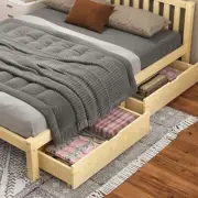 2X Bed Frame Storage Drawers for Queen Double King Single Size Wooden Mattress