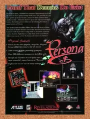 Persona 1 PS1 Original 1996 Ad Authentic ATLUS RPG Video Game Promo