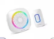 TECKNET Wireless Doorbell, Portable Doorbell with RGB Light, Battery Powered-