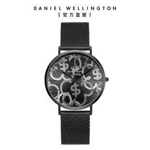 Daniel Wellington DW Classic Rich Flower 40mm 有錢花 編織錶-寂靜黑(期間限定)DW00100724