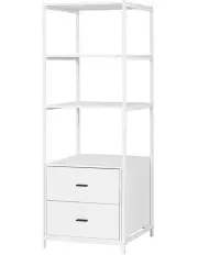 [Artiss] Bookshelf Display Shelf 2 Drawers 152Cm in White