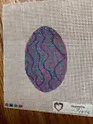 Hand Painted Needlepoint canvas - Blue decorative Egg