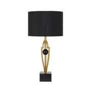 Vardo 1 Light Table Lamp Black & Antique Gold - VARDO TL-BKAG