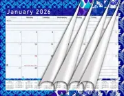 2026 Calendar 12 Months Student Calendar / Planner for 3-Ring Binder - v017