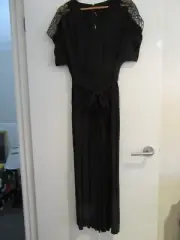 Saba Women's Eva Embroidered Jumpsuit in Black Size 10 BNWT