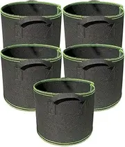 Ayvicco 5 Pack 1 Gallon Grow Bags Heavy Duty Thickened Nonwoven Aeration Fabric Pots with Handles, Indoor Garden Planter Bags for Vegetable,Flower, Herbs, Home Decoration, Plant Grow Bags
